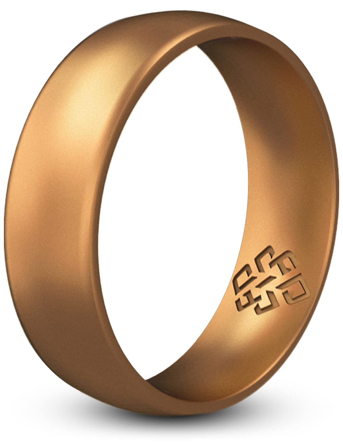 Knot Theory Antique Gold Silicone Ring for Men Women - Breathable Comfort Fit 6mm Wedding Band Size 6