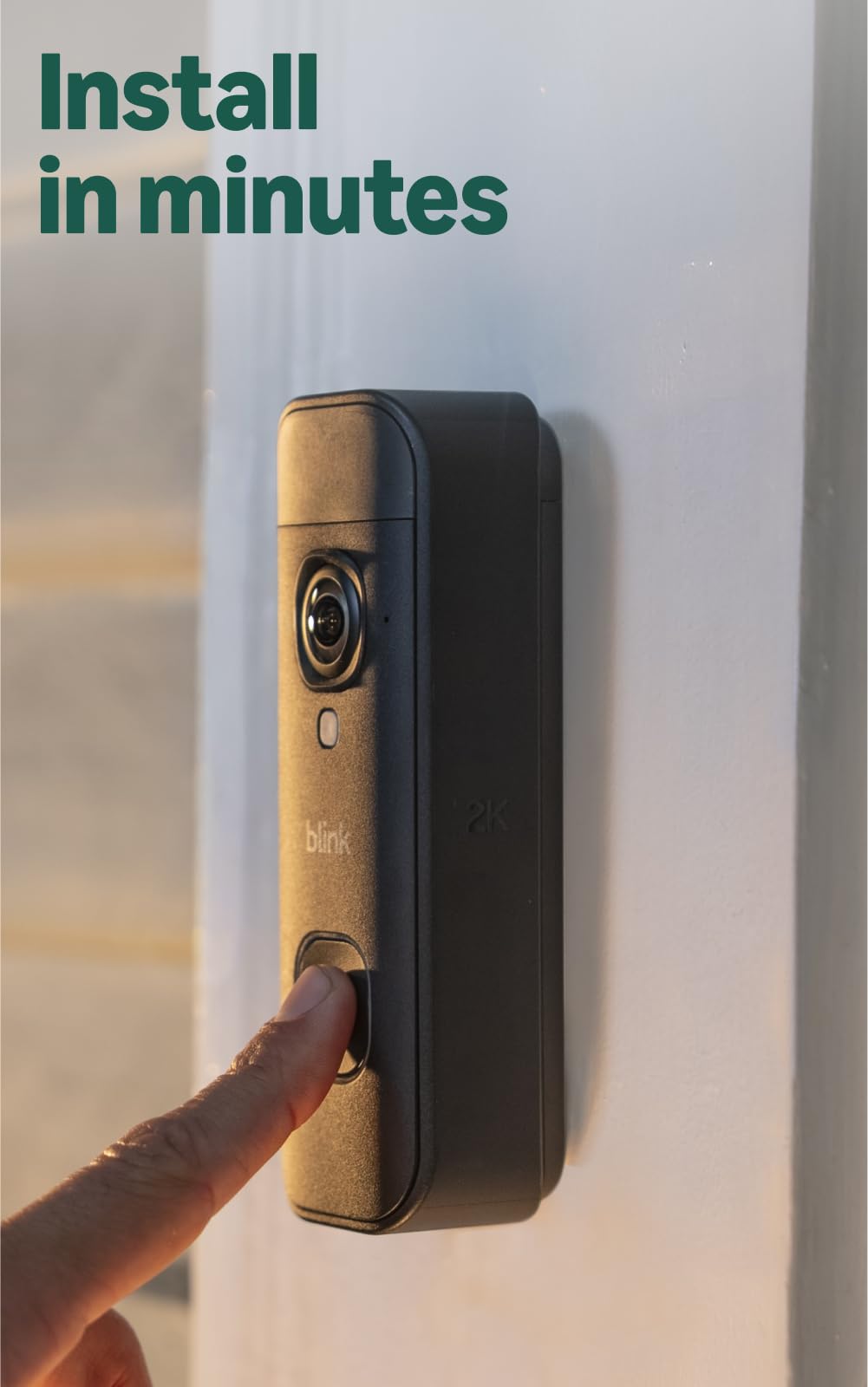 Blink Battery Doorbell 2K+ (newest model) and Mini 2K+ (newest model) — 2K video resolution, enhanced audio. Sync Module Core included. 1 Camera + Battery Doorbell 2K+ (Black)