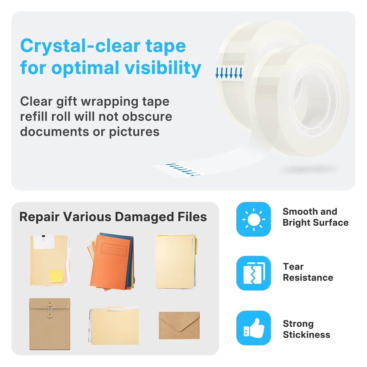 OWLKELA 36 Rolls Transparent Tape Refills, Clear Tape, All-Purpose Transparent Glossy Tape for Office, Home, School