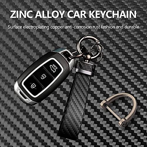 Turcee 2PCS Carbon Fiber Car Keychain Kit,Gift for Men and Women,Quick Release Spring with D-Ring Anti Lost Car Keychain O...