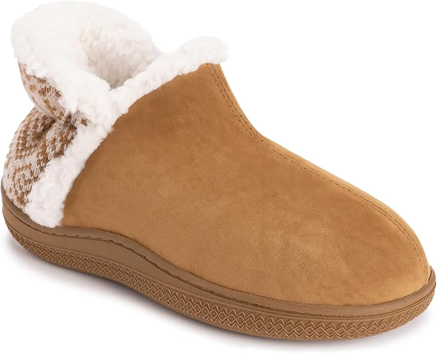 FIBURE Women's Cozy Memory Foam Slippers Fuzzy Faux Fur Slippers Warm House Shoes For Indoor & Outdoor Comfort