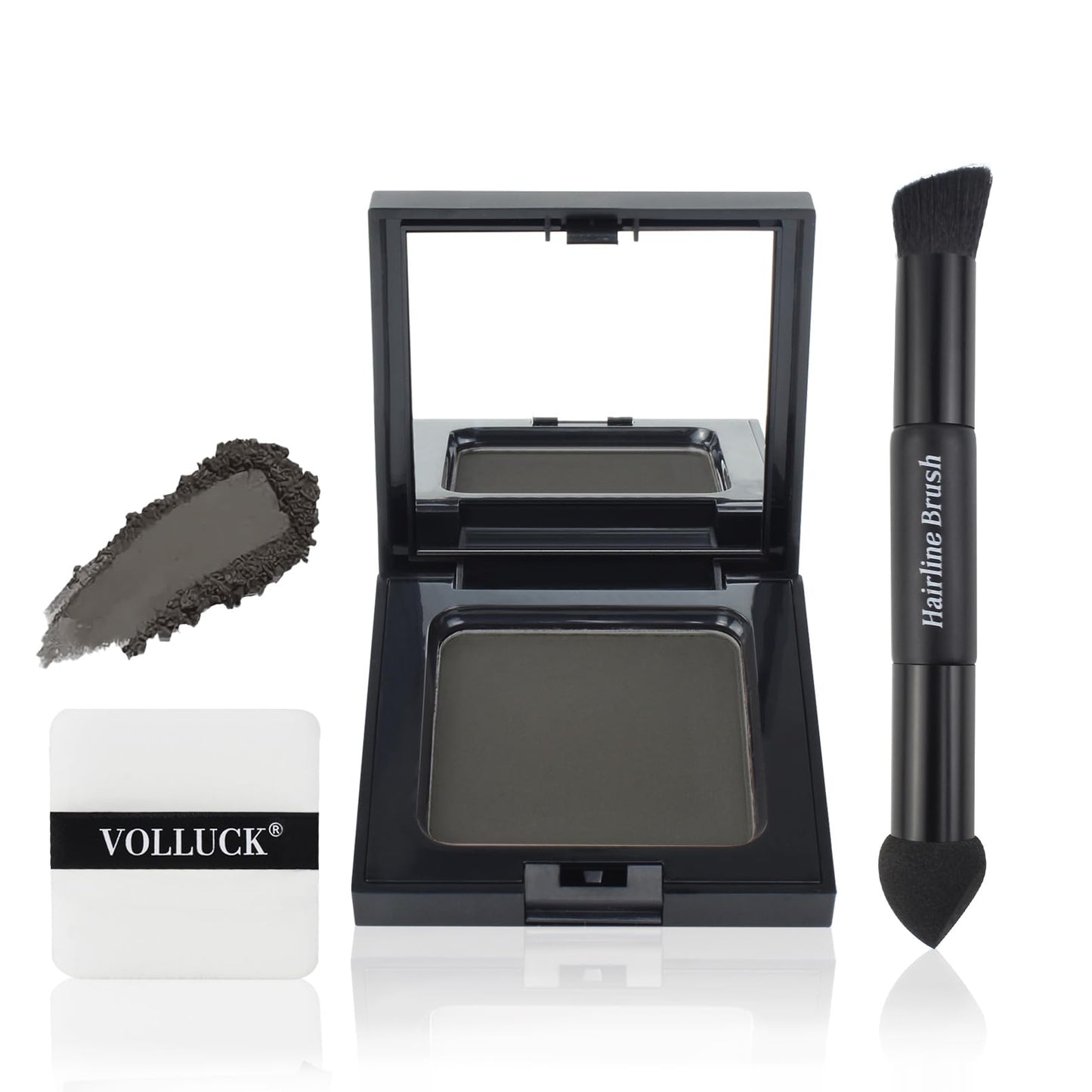 VOLLUCK Root Touch up Powder, Long-lasting Gray Hair Cover up Powder for All Hair Types, Waterproof for Women and Men (Dark-Brow