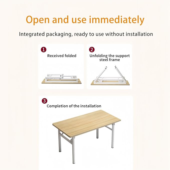Mrsanmu Small Folding Desk No Assembly,31.5 Inch Folding Computer Desk Small Foldable Table for Home Office.