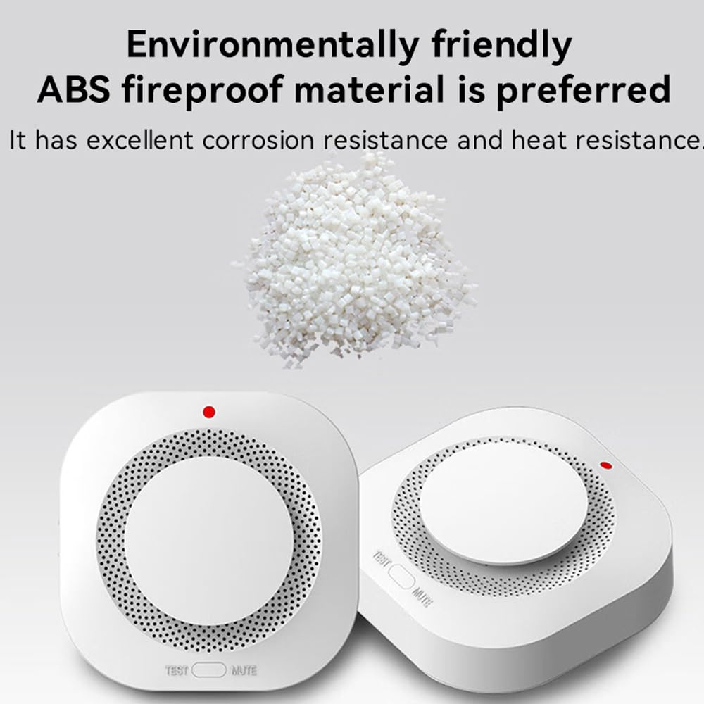 Photoelectric Smoke Detector Fire Alarm, Battery Operated, Smoke Alarm with Test Button & Low Battery Signal, LED Warning Light, 85-Decibel Alarm Sound, Easy Installation for Living Rooms and Bedrooms