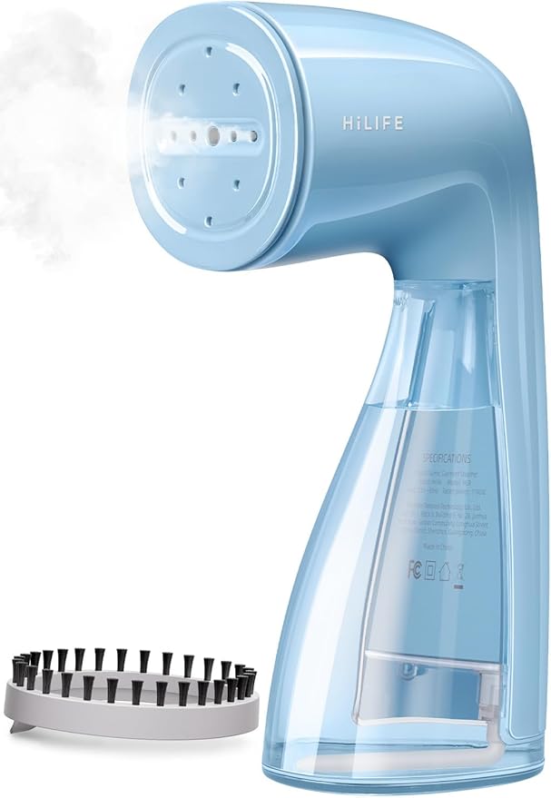 HiLIFE Steamer for Clothes, 1100W Clothes Steamer, Fast Wrinkle Removal with Large 300ml Tank, Ideal for All Fabrics, Easy to Use, Compact and Portable Travel Garment Steamer