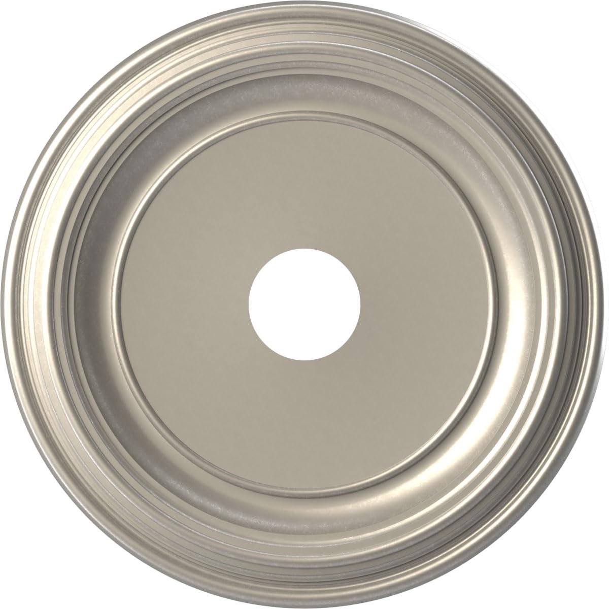 19Od X 3 1/2Id X 1 1/2P Traditional Thermoformed Pvc Ceiling Medallion (Fits Canopies Up To 11 1/2), Bright Coat Aluminum
