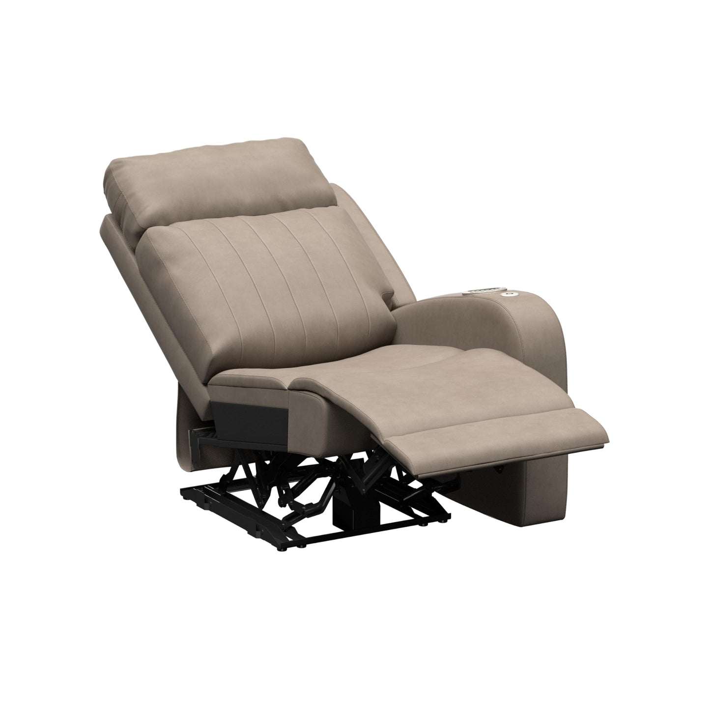 THOMAS PAYNE Signature Seismic Series Driftwood RV Theater Seating Left Arm Recliner with Power Adjustable Lumbar, Headrest, Reclining, Heating, Massage, Integrated Cupholder Controls - 2024044197
