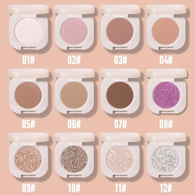 Single Nude Pink Matte Eyeshadow,Bright Intense Monochrome Eye Shadow,Apply Makeup Easily,Matte Pressed Powder Single Eyeshadow,24 Hour Eye Makeup Longwear Waterproof