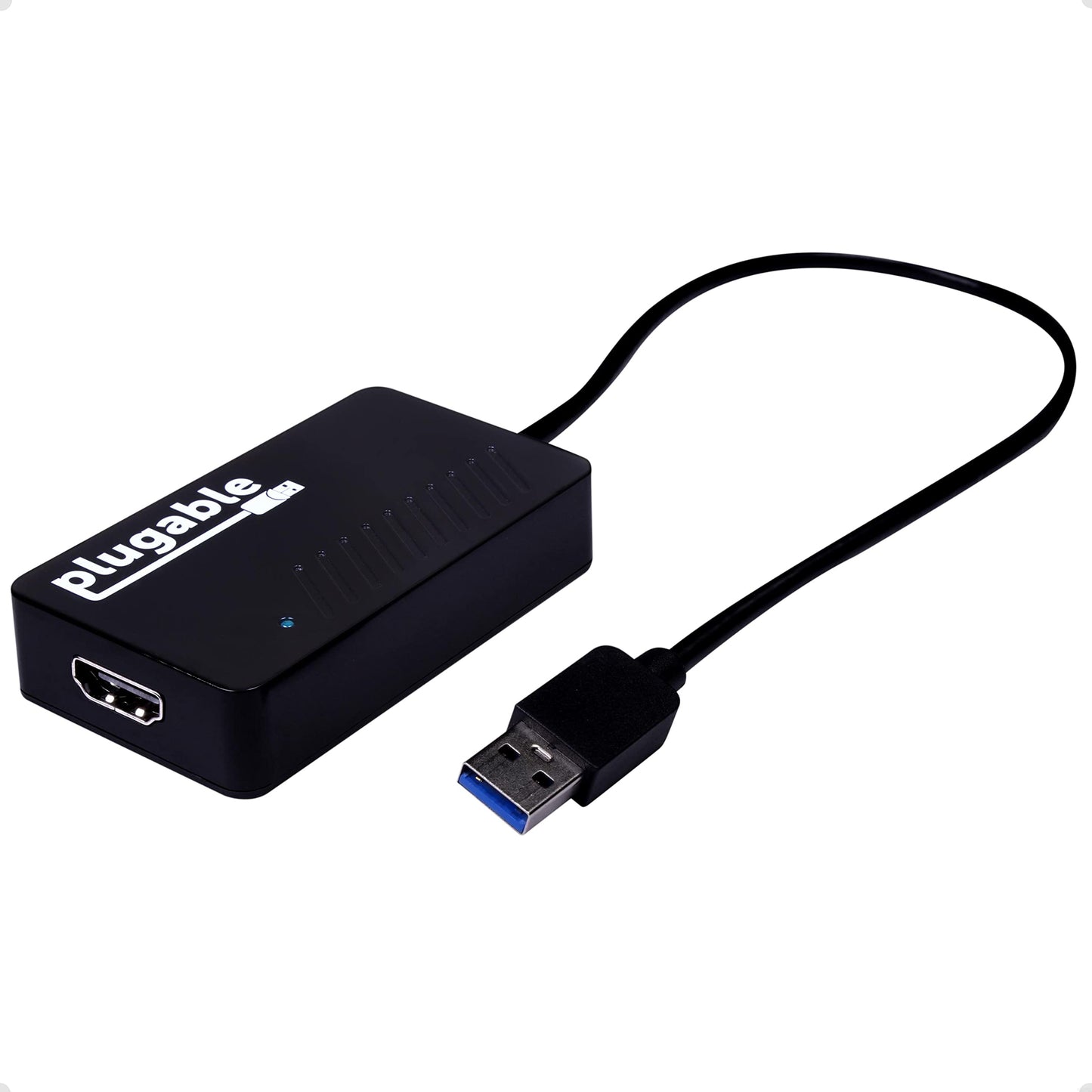 Plugable USB 3.0 to HDMI 4K DisplayLink Video Graphics Adapter for Multiple Monitors up to 3840x2160 Supports Windows  Mac  and ChromeOS-New