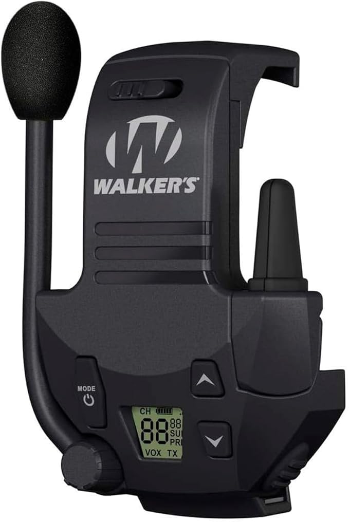 WALKER'S Razor Walkie Talkie Attachment - 22 Channels 3 Miles Range Distance Voice-Activated Handsfree Communication Devic...