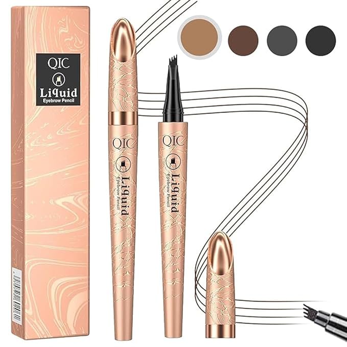 Eyebrow Pencil,Waterproof Brow Pen with Micro-Fork Tip,Smudgeproof Long Lasting Fine Sketch Microblading Pen，Natural Looking Eye Makeup Eyebrow Pen-01#Light coffee color
