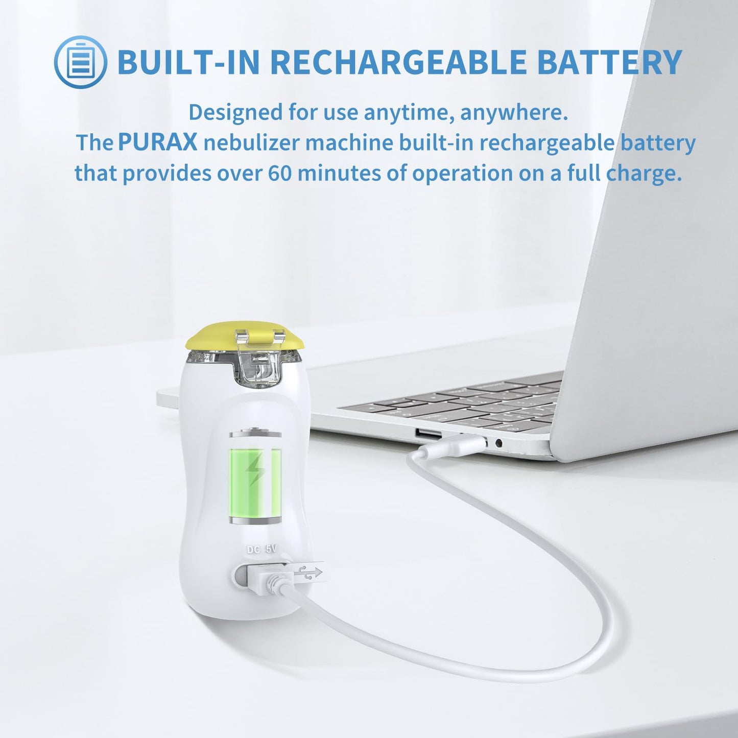 Portable Nebulizer for Adults and Kids - Rechargeable,Quiet Handheld Mesh Nebulizer Machine with Carrying Case for Breathing Treatment at Home, Office, and Travel