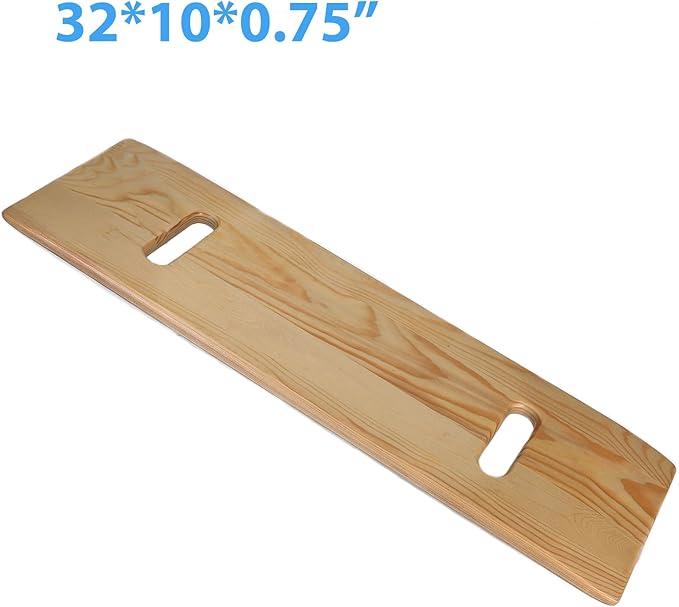 Slide Transfer Board with Handles,FSA Eligible,Made of Heavy-Duty Wood,Mobility Aid for Senior and Handicap,Load Capacity Up to 500 lbs,32 * 10 * 0.75