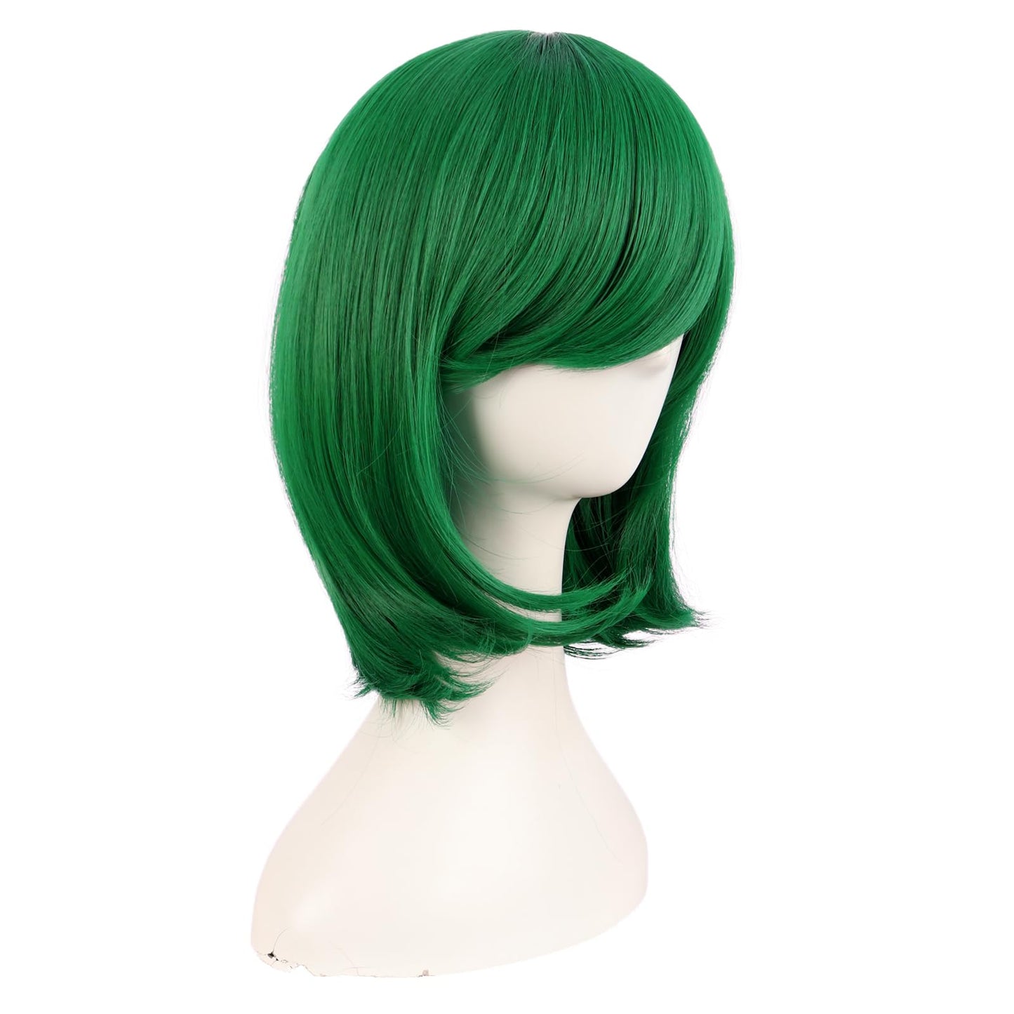 MapofBeauty 14Inch /35cm Female Models Medium Length Straight Hair Cosplay Wig (Grass Green)