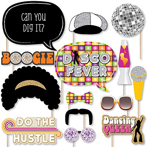 Big Dot of Happiness 70s Disco Party Photo Props Kit - 20 Premium Retro-Style Props, Funky Photo Booth Accessories, 1970s ...