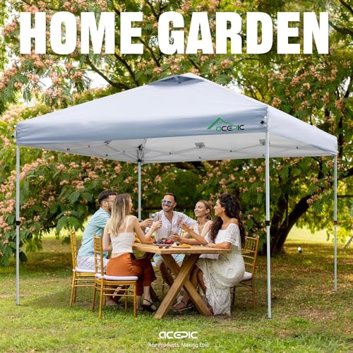 ACEPIC 10x10 Canopy Replacement Top Cover with Air Vent,UPF 50+ UV protection,300D Silver-coated Polyester PA Waterproof f...