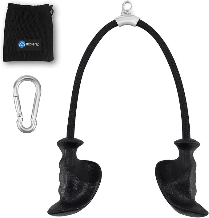 HXD-ERGO Tricep Rope with Ergonomic Handles, 36 Inch Tricep Pull Down Rope for Cable Machine, Pulley System, Triceps Rope ...
