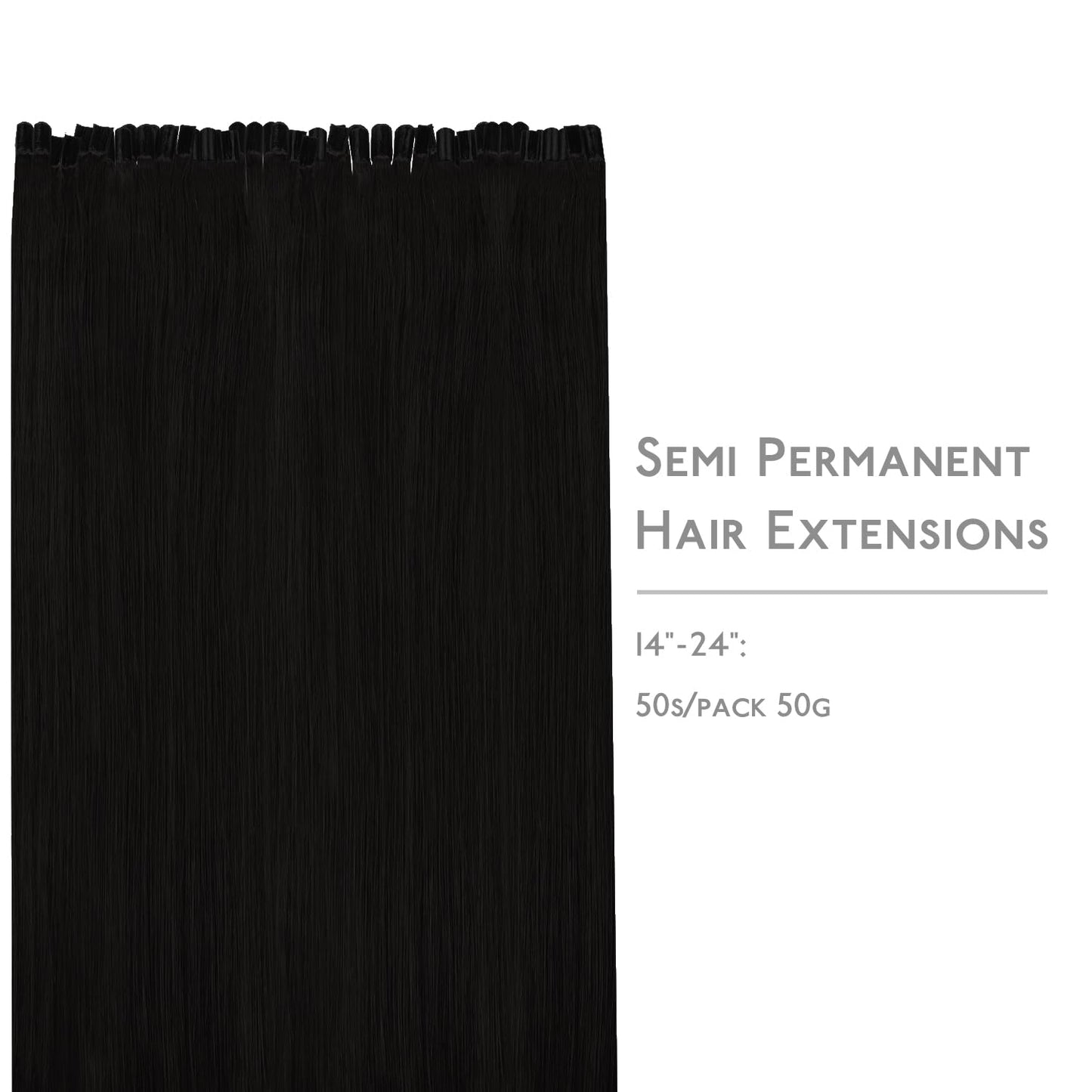 WENNALIFE U Tip Hair Extensions 18 Inch Jet Black Remy Hair, 50g 50s Human Hair Extensions Real Human Invisible Straight K Tip K