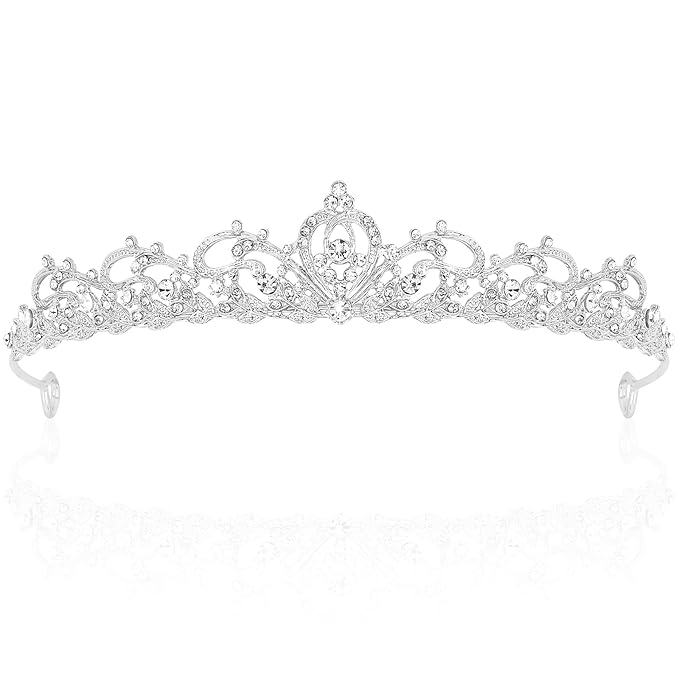 TOBATOBA Tiaras for Women Crystal Silver Bridal Tiara Wedding Tiaras for Bride, Princess Quinceanera Crown Birthday Prom P...