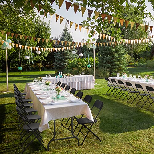 VINGLI 6 FT Plastic Folding Table Set with 6 Black Folding Chairs for Picnic, Event, Training, Outdoor Activities, at Home...