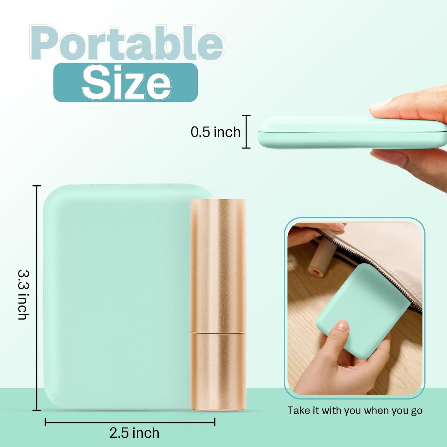 HOHOM Mini Travel Compact Mirror, 1X/3X Magnifying LED Pocket Travel Makeup Mirror for Women with Light for Purse, Double-Sided,