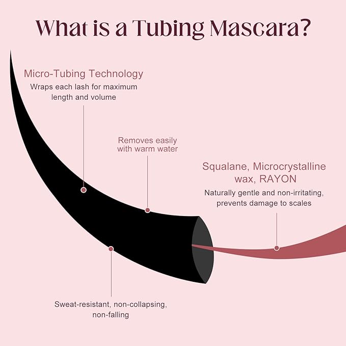 Unidollss Tubing Mascara Volume and Length Black Upgrade Lengthening Long Lasting, New Brush, No Smudging, No Clumping, Washable Voluminous Tubing Mascara, Gluten-free Safe for Sensitive Eyes