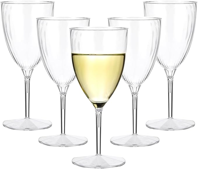 32 PCS Clear Disposable Plastic Champagne Flutes, 8 Oz Plastic Champagne Glasses, DisposableFlutes for Party, Disposable W...