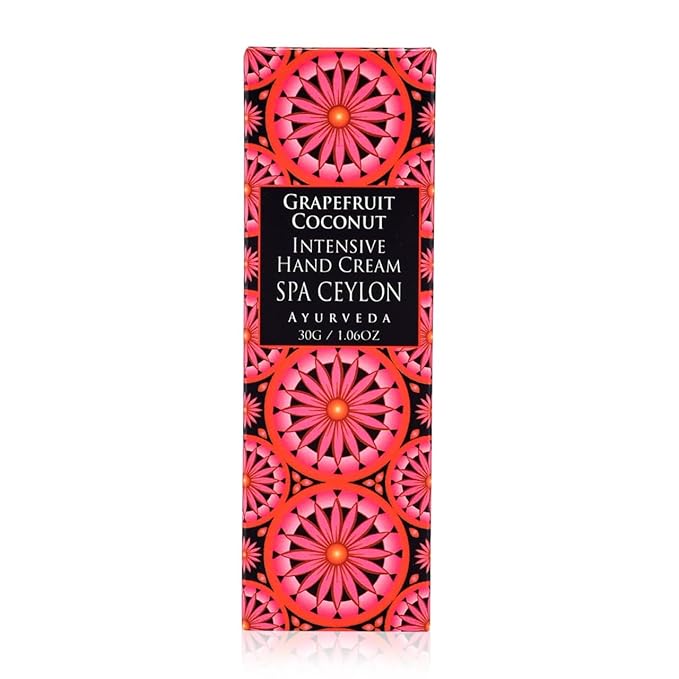 SPA CEYLON Grapefruit Coconut Intensive Hand Cream | Travel Size Natural Hand Moisturizer | Jasmine, Avocado, and Coconut Hand Cream | Hydrating and Vegan | 30g