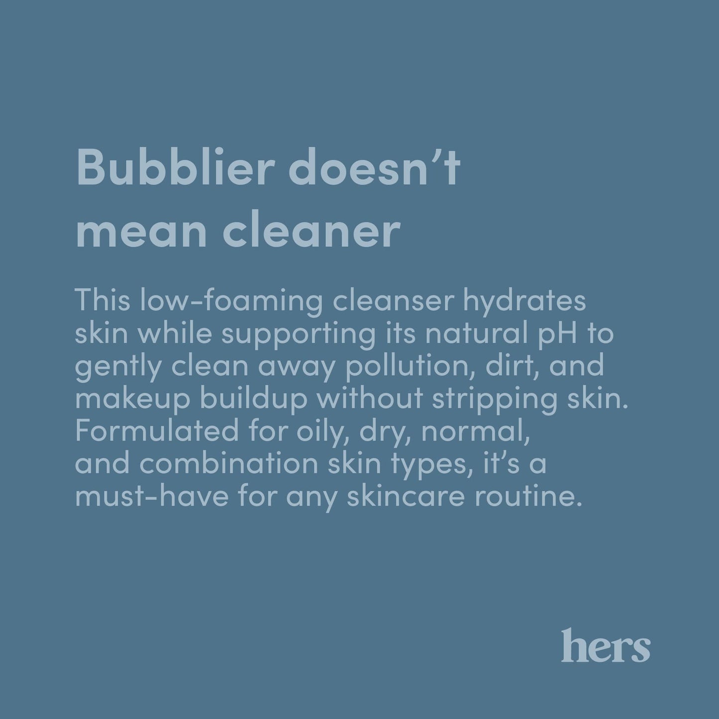 hers Clear Waters Hydrating Cleanser - Squalane Cleanser Face Wash for All Skin Types - Contains Hyaluronic Acid, Squalane, and