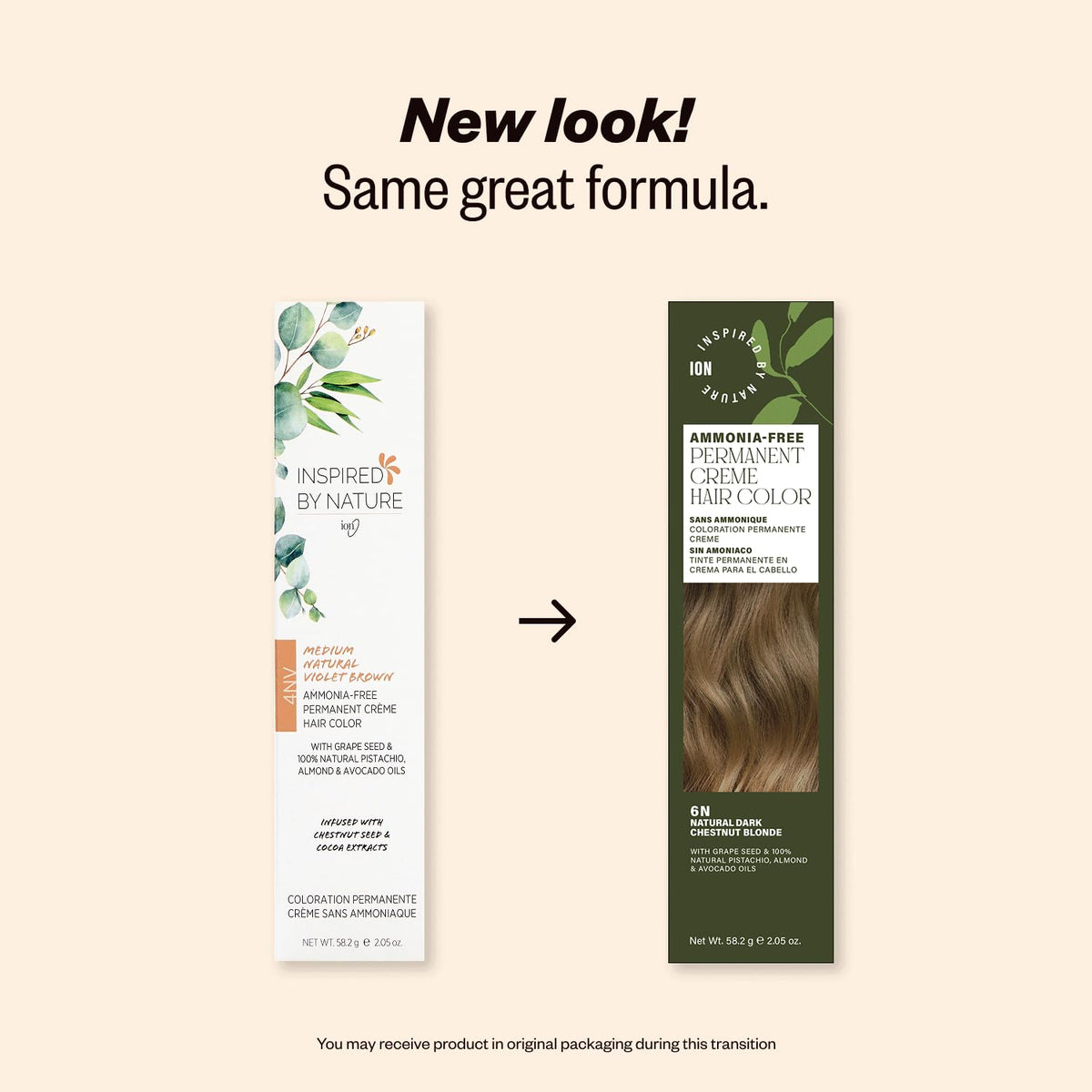 Ion Inspired By Nature Permanent Hair Color Medium Mushroom Blonde 7MB, made from 100% naturallyderived polymers, cruelty free,