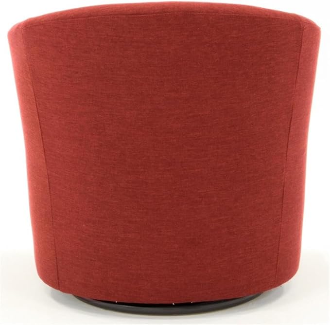 Pemberly Row 19" H Traditional Fabric Swivel Club Chair in Red