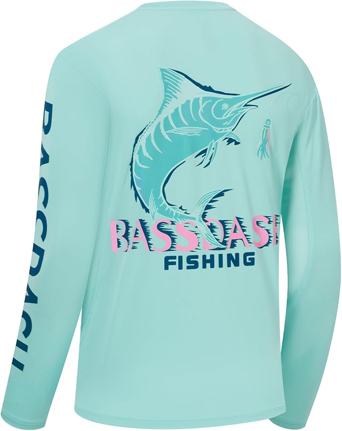 BASSDASH Men’s Graphic Shirts Long Sleeve Fishing Shirt UPF 50+ Moisture Wicking UV Sun Protection FS35M
