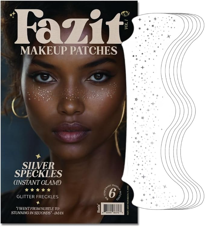 Fazit Makeup Patches - Silver Speckles - Glow Up Make-Up Patches - Cute Glitter Makeup Accessories for Women - Cosmetic Gl...