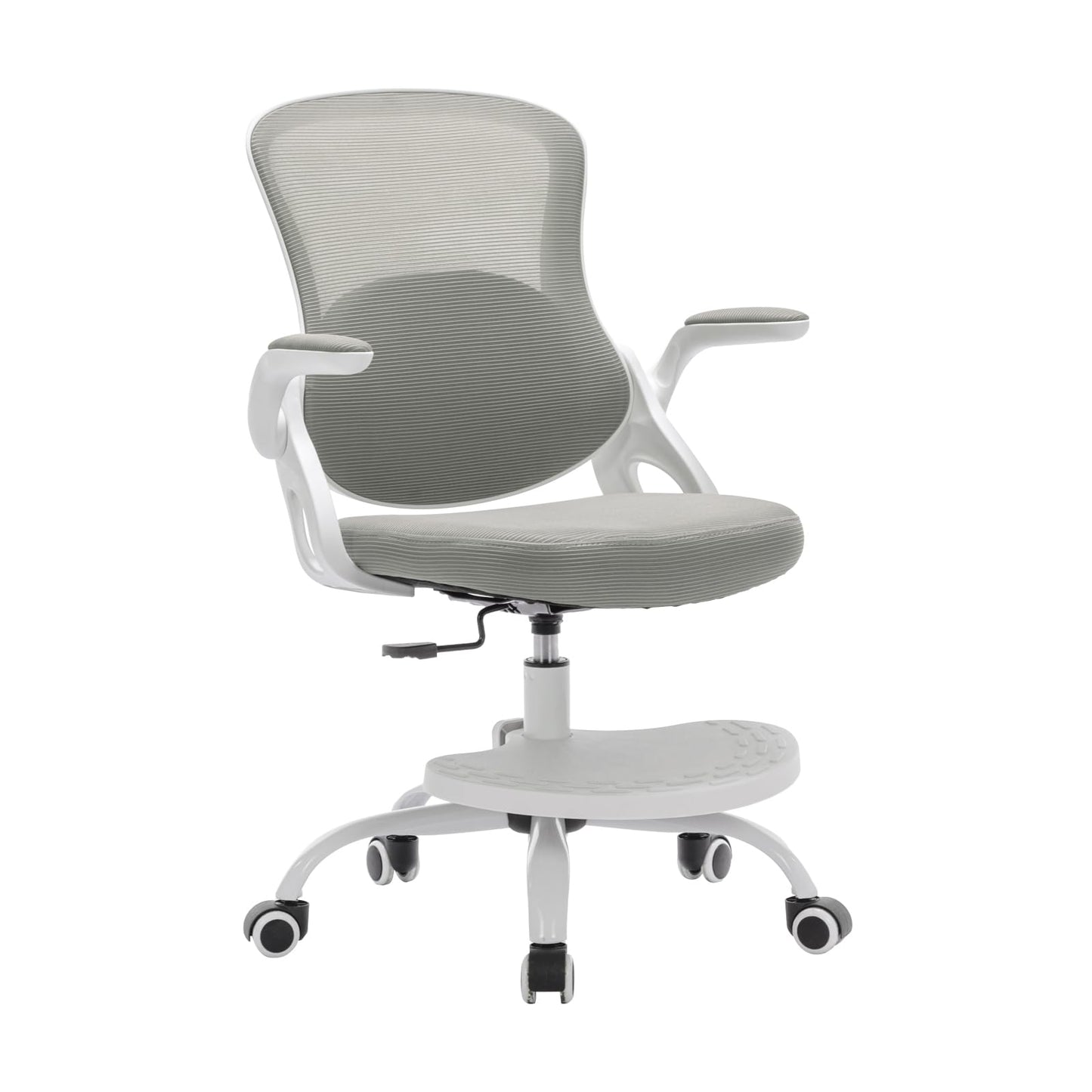 Kids Desk Chair,Ergonomic Study Chair with Adjustable Height,Swivel Mesh Desk Chair with Wheels,Home Office Chair for Children in Home Bedroom Grey