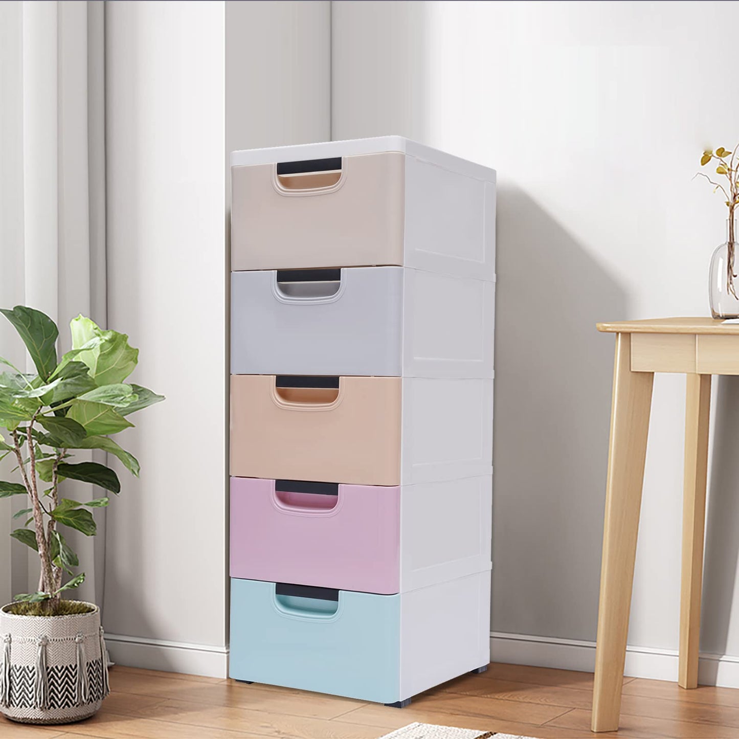 Plastic Drawer 5-layer Closet Storage Baby Clothes Organizer Plastic Dresser with Drawers Dresser Clothes Drawer Small Kids Dressers for Bedroom Clothes Playroom Furniture Toys