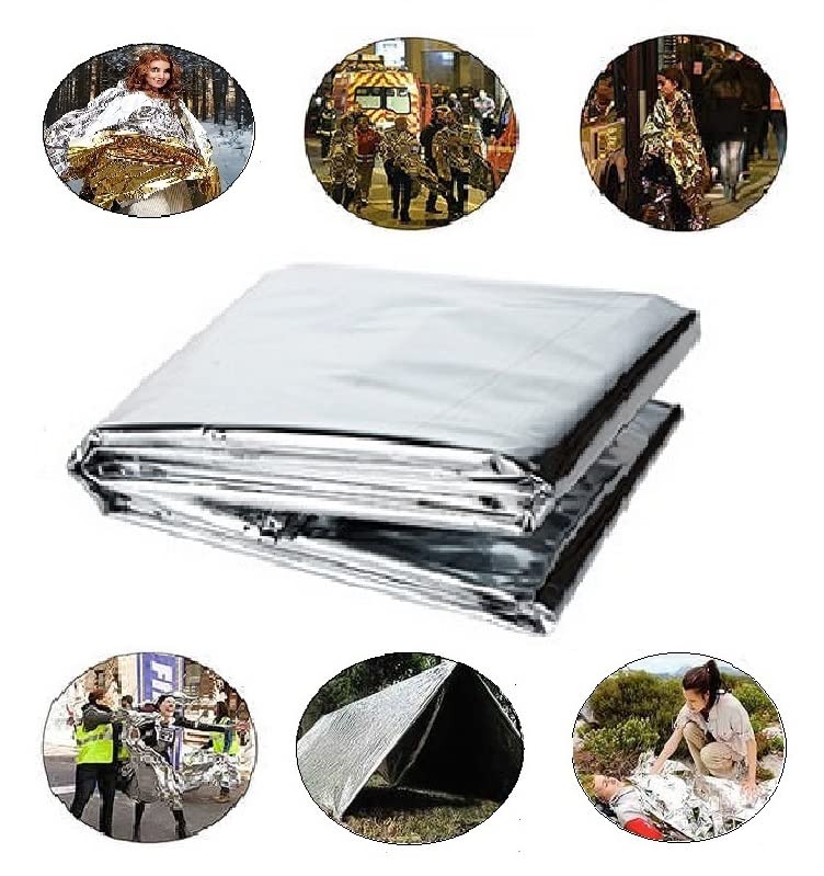 GALAXYLENSE Emergency Mylar Thermal Blanket for Survival First Aid Kits Army Outdoors Hiking Camping Bug Out Trauma Desert...