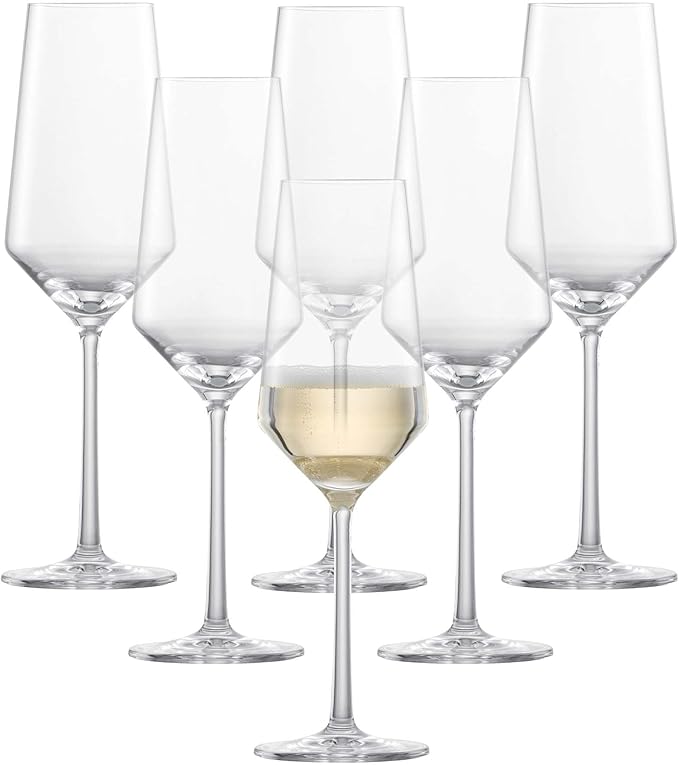 ZWIESEL GLAS Pure Champagne Glass (Set of 6), Champagne Flutes with Effervescent Point, Dishwasher-Safe Tritan Crystal Gla...