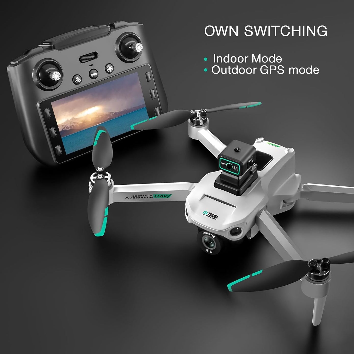 4K GPS Drone with Camera for Adults - 5G Remote Controller with 5.9 Inch Screen,Under 249g，Obstacle Avoidance, 60 Min Flight, Foldable Drone for Adults Beginners.（white）