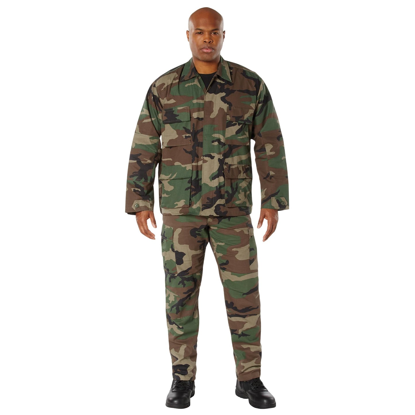 Rothco Rip-Stop BDU Shirt - Durable Uniform Essential in 100% Cotton Rip Stop (US, Alpha, X-Large, Regular, Regular, Woodland Camo)