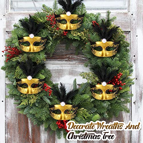 Charniol 24 Pcs Mini Mask Masquerade Small Masquerade Mask Dress Up Cake Topper Decor Mardi Gras Venetian Centerpiece Decor