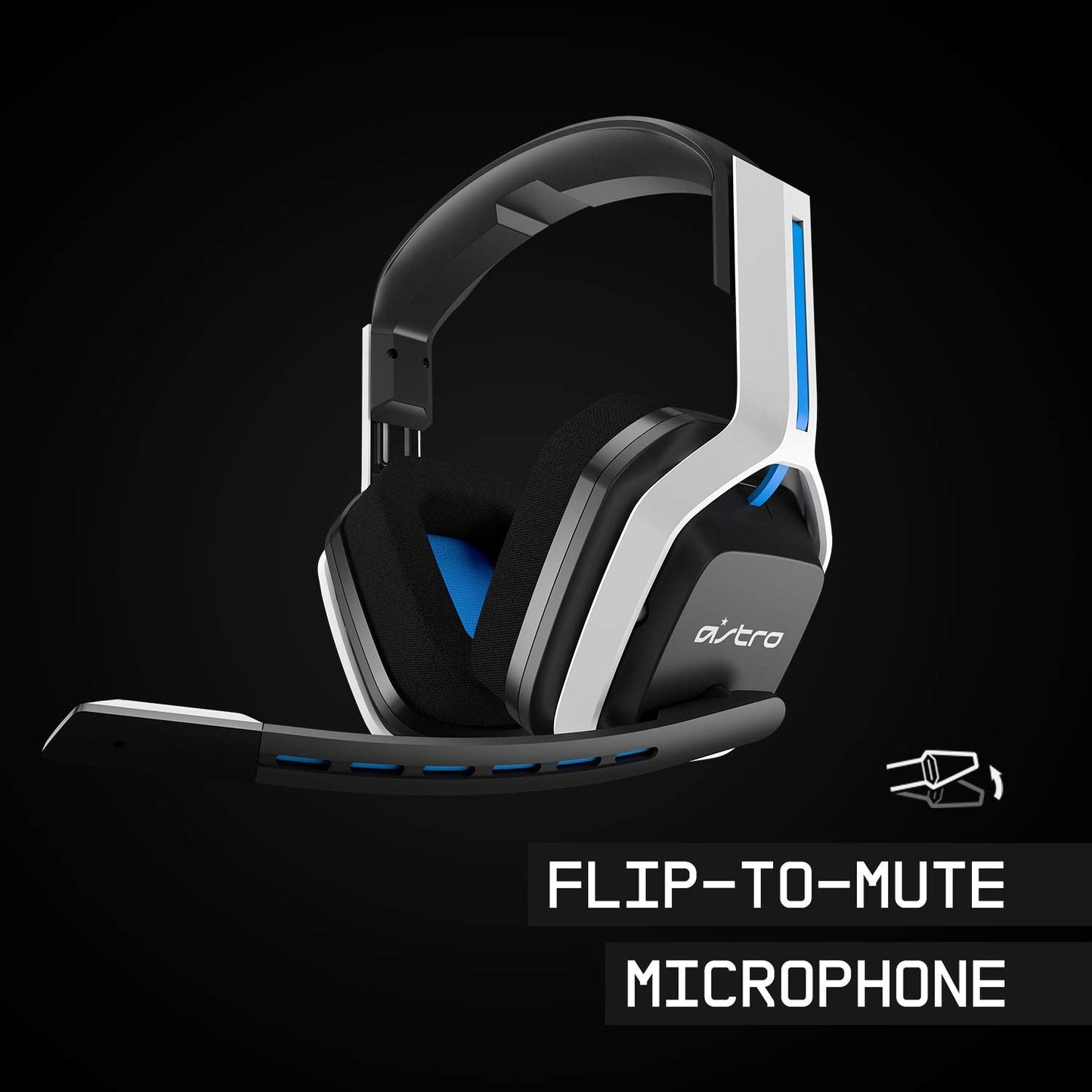 ASTRO Gaming A20 Wireless Headset Gen 2 for PlayStation 5/4, PC & Mac - White/Blue, Wireless Gaming Headset with Microphone