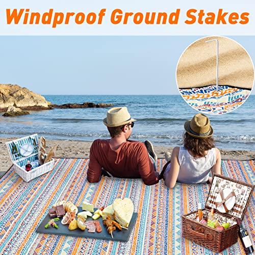 PY SUPER MODE Picnic Blankets Extra Large, Waterproof Foldable Outdoor Beach Blanket Oversized 83x79” Sandproof, 3-Layer P...