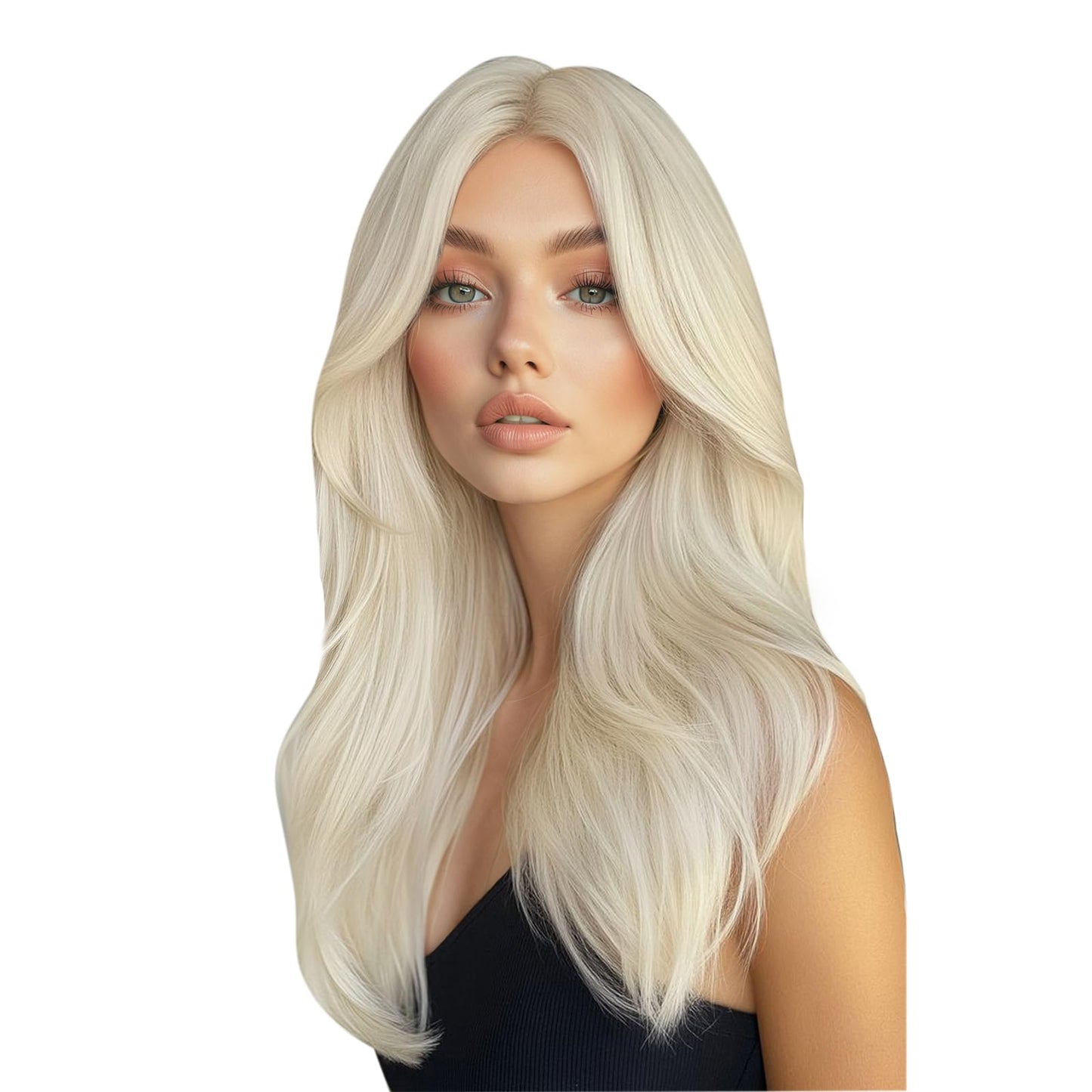 Full Shine Tape in Hair Extensions Invisible Tape Extensions Human Hair Color 60 Bleach Blonde 20PCS 50G 24Inch Tape with Holes
