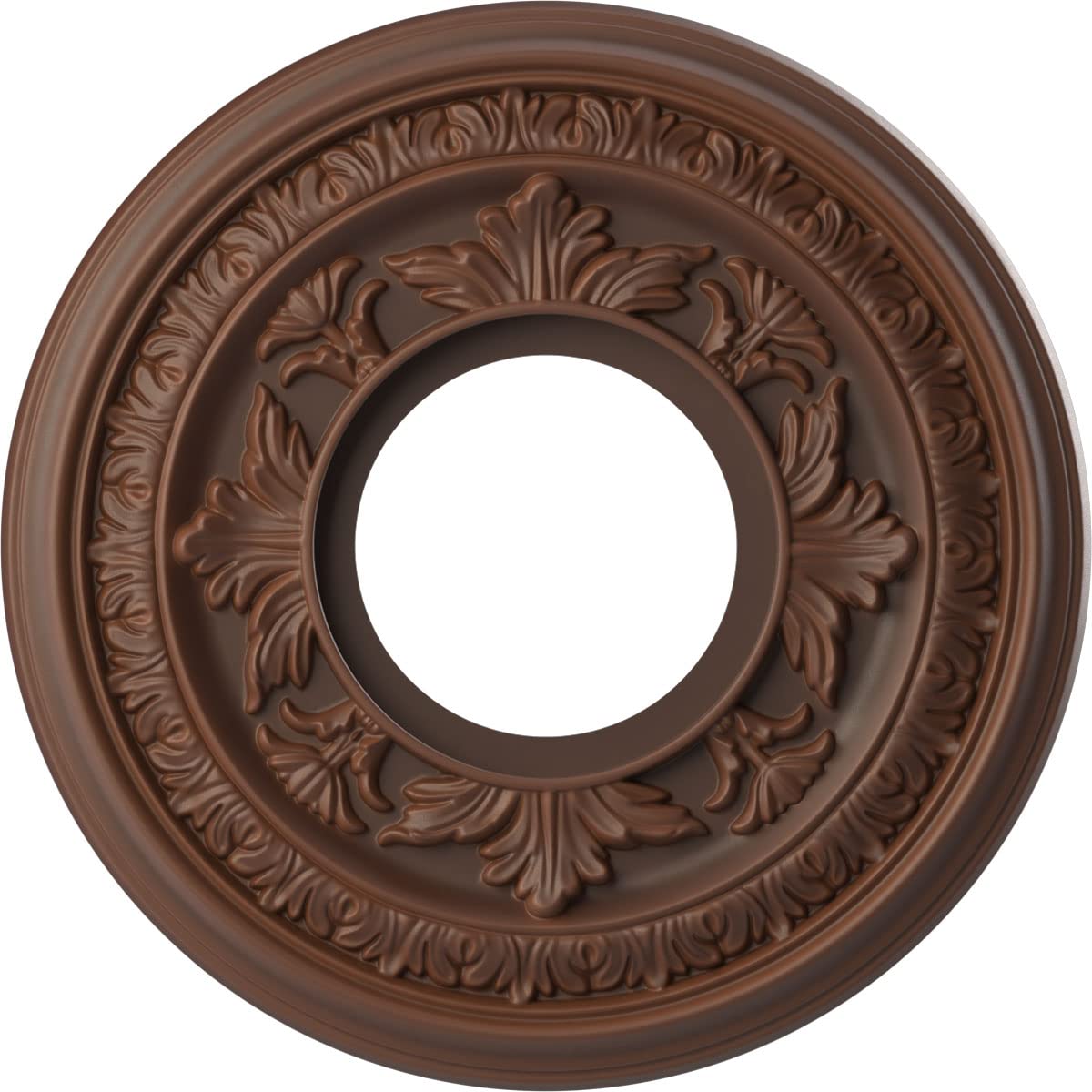 Ekena Millwork Cmp10Badru Baltimore Thermoformed Pvc Ceiling Medallion (Fits Canopies Up To 4 1/4), 10Od X 3 1/2Id X 3/4P, Unive