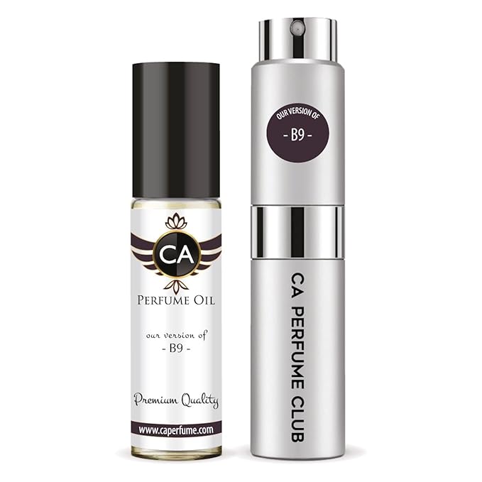 CA Perfume Duo Impression of B9 For Women And Men Perfume Layering Set Long Lasting Travel Size EDP + Body Oil Roll-On Bottle 0.27 Fl Oz+0.33 Fl Oz