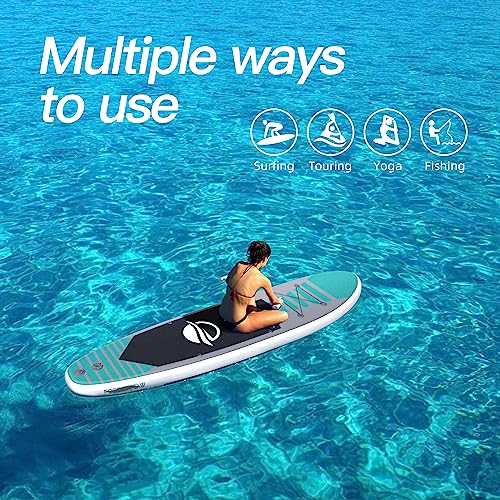 Bifanuo Inflatable Stand Up Paddle Board with SUP Accessories & Backpack. Paddle Boards for Adults. Non-Slip Deck, Wide St...
