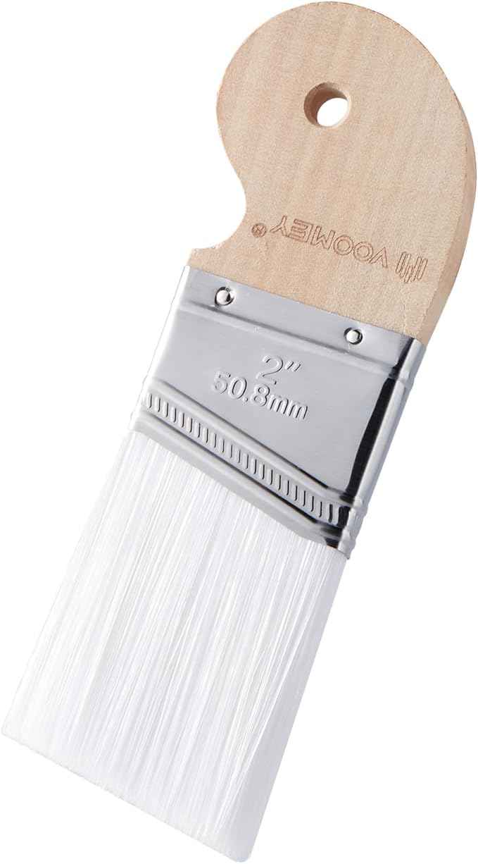 Voomey 2 Inch Angled Paint Brush for Trim, Walls, Furniture, and Wood Stain with Beech Wood Handle and Stainless Steel Ferrule