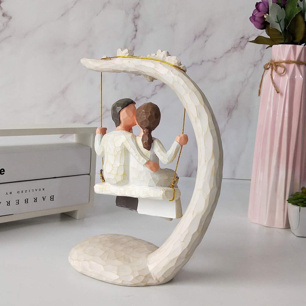 YLSMILE Wedding Gifts for her from Husband Romantic, Wedding Gifts for Couple Wife Parents, 9 Inch Hand Painted Together Love Couple Figurines for Anniversary