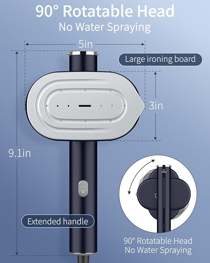 Portable Steamer For Clothes Travel Mini Steamer and Iron Fast 10s Heat-Up, Horizontal and Vertical 1200W Effortless Wrinkle Removal, Garment Steamer and Iron for Travel Office Home(110-120V)