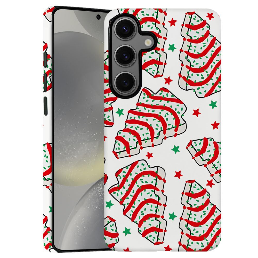 TnXee Case for Samsung Galaxy S23 FE,Merry Christmas Tree Red Phone Case Drop Resistant Frosted 2 in 1 Solid Dual-Layer Cover fo